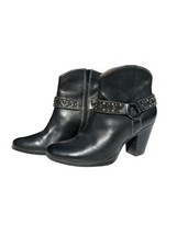 Sofft Noreen 1417601 Studded Zip Heeled Black Leather Boots Size 7M - £25.32 GBP