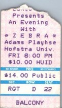 Zebra Concert Ticket Stub September 26 1986 Long Island New York - £19.02 GBP