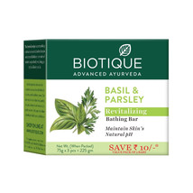 Biotique Bio Basil And Parsley Body Revitalizing Body Soap (Pack of 75 gram x 3) - £10.75 GBP