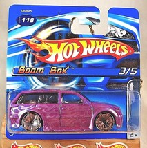 2005 Hot Wheels #118 Twenty+ 3/5 BOOM BOX Purple w/Chrome Bling Spoke Short Card - £6.94 GBP