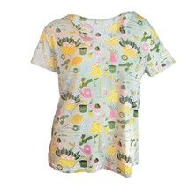 Amanda Blu Womens Pajama Tops Garden Design V-Neck Size Medium Multi - £21.98 GBP