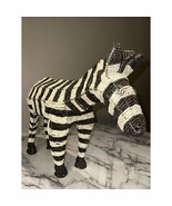 Pottery Barn Kids Handcrafted Zebra Wire Sculpture Handmade Coconut Bead... - $134.10