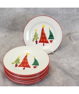 Crofton Christmas Trees Bread Plates 7&quot;  Lot of 7  Xmas - $558.61 MXN