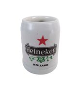 Vtg Heineken Holland White Stoneware Mug Shot Glass Mini 2.5&quot; Beer Stein... - $16.00