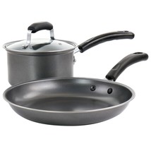 Gibson Everyday Highberry 3 Piece Nonstick Carbon Steel Cookware Set in Grey - $969.22 MXN