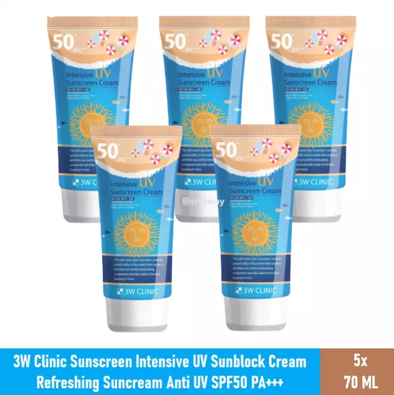 5 X 3W Clinic Intensive Cream Refreshing Suncream Anti UV SPF50 PA+++ DHL - £47.40 GBP