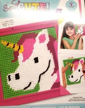 DIY Sew Cute Unicorn Head Pink Kids Beginner Starter Needlepoint Kit w F... - £10.29 GBP