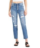 MSRP $38 ReGeneration Juniors&#39; Ripped Button-Fly Slim-Straight Jeans Siz... - $25.74