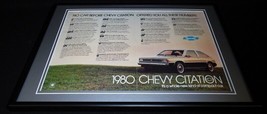 1980 Chevrolet Citation Framed 12x18 ORIGINAL Vintage Advertising Display  - $49.49