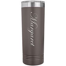 Margaret - 22oz Insulated Skinny Tumbler Personalized Name - Pewter - £25.86 GBP
