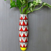 Ceramic Red &amp; Yellow Magnetic Planter Pots for Refrigerator with Cleaning Brush - £23.52 GBP