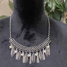 Women&#39;s Choker Bohemian Style Silver Angel Feather Necklace - £20.78 GBP