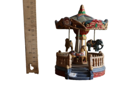 Christmas Village Carousel Animal Horse Lion Elephant Circus Ceramic 6.5&quot; - $28.50
