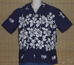 Ui Maikai Hawaiian Shirt Blue White Flowers Vintage No Size 100% Cotton - £158.48 GBP