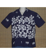 Ui Maikai Hawaiian Shirt Blue White Flowers Vintage No Size 100% Cotton - £157.37 GBP