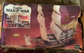 Vintage Revell model enghlish man o&#39; war 16th century elizabrthan galleon h-397 - £195.44 GBP