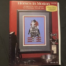 Vintage Horses In Motion Needlepoint Pattern Book #13 Judy Nason Desinger 1980s - £4.92 GBP