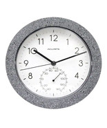 10&quot; Faux Concrete Gray Speckled Matte Finish Clock Therm - $39.55