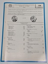 Valjoux 32.00mm Cal 7770 Chronograph Technical Bulletin Parts Diagram List - $682.59 MXN