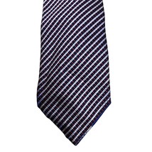 Moss 1898 Mens Tie Red White Blue 100 Silk Designer Classic Thin Striped - $14.50