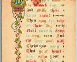 Christmas Angels Poem Holly Fancy Text International Art DB Postcard F7 - $3.51