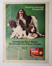 Ken-L Ration Burger Dog Food 1976 Magazine Ad Springer Spaniel - $15.83