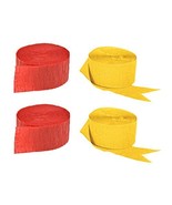 Red and Gold Yellow Crepe Paper Streamers (2 Rolls Each Color) USA-Made - £6.99 GBP