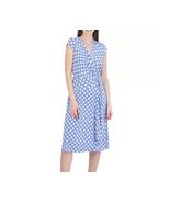 Robbie Bee Polka Dot Stretchy V Neck Dress Women&#39;s Size Large Jersey Pul... - €28,16 EUR