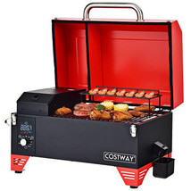 Outdoor Portable Tabletop Pellet Grill and Smoker with Digital Control System f - £259.96 GBP