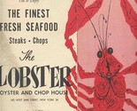 The Lobster Oyster and Chop House Menu West 45th Street New York 1950&#39;s - $77.22