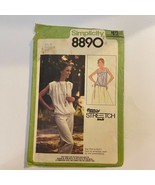 Simplicity 8890 Sewing Pattern Size 14 Bust 36 Pullover Top 1979 Misses Vintage - $9.87