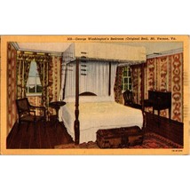 George Washington&#39;s Bedroom, Original Bed, Mt. Vernon, Virginia Postcard Used - £3.16 GBP