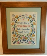 FRAMED NEEDLEPOINT RAMAIKS HELWIG Wedding August 13, 1955 18&quot;W by 21&quot;T - $48.89 CAD