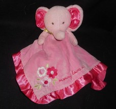 Carter&#39;s Security Blanket Baby Pink Elephant Mommy Rattle Stuffed Animal Plush - £25.97 GBP