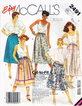 Misses&#39; SKIRTS Vintage 1986 McCall&#39;s Pattern 2491 Sizes 8-10-12 - £6.17 GBP