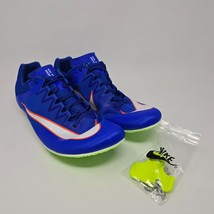 Nike Zoom Rival Sprint Racer Men Size 11.5 Blue Safety Orange Track Field Spikes - £50.68 GBP
