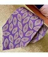 Vtg CHAPS Ralph Lauren Silk Tie Abstract Geometric Purple Church Dress Dad - $27.72