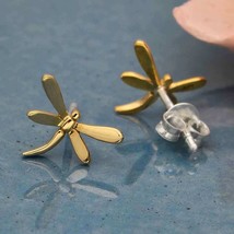Bronze Dragonfly Post Earrings 9x10mm - $307.03 MXN
