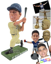 Personalized Bobblehead Vintage Baseball Player Hitting The Ball With Bat - Spor - £66.68 GBP