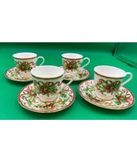 Tiffany &amp; Co. HOLIDAY Ribbon Demitasse Cups and Saucers Set of 4 made in... - $599.99