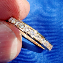 Earth mined Diamond Wedding Band VVS Eternity Anniversary Stacking Ring Size 6.5 - $5,148.54 CAD