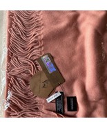 Uggtasman Australian Virgin Wool Scarf Shawl in Pale Pink Fringe Large Warm - $107.80