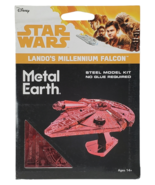 New Metal Earth Star Wars Lando’s Millennium Falcon Red Steel Model Kit ... - $8.29