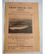 1960 Two sided Southern Rhodesia, Africa Ad Troutbeck Inn &amp; Leopard Rock... - $12.32 CAD