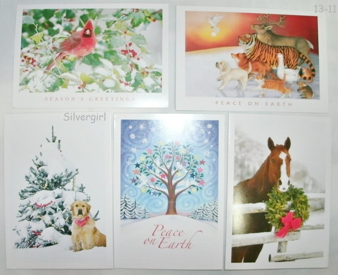 10 Animal Christmas Cards w Envelopes 6 1/8 x 4 1/2" IFAW - $12.99
