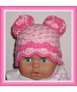 Pastel And Hot Pink Baby Hat Ruffled Flowers Babies 6-12 Months Girls Pinks - $15.00