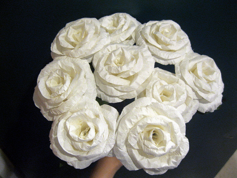 12 LARGE 2.5" Mother's Day Valentine's day Gift Present White Origami Crept Pape - $15.00