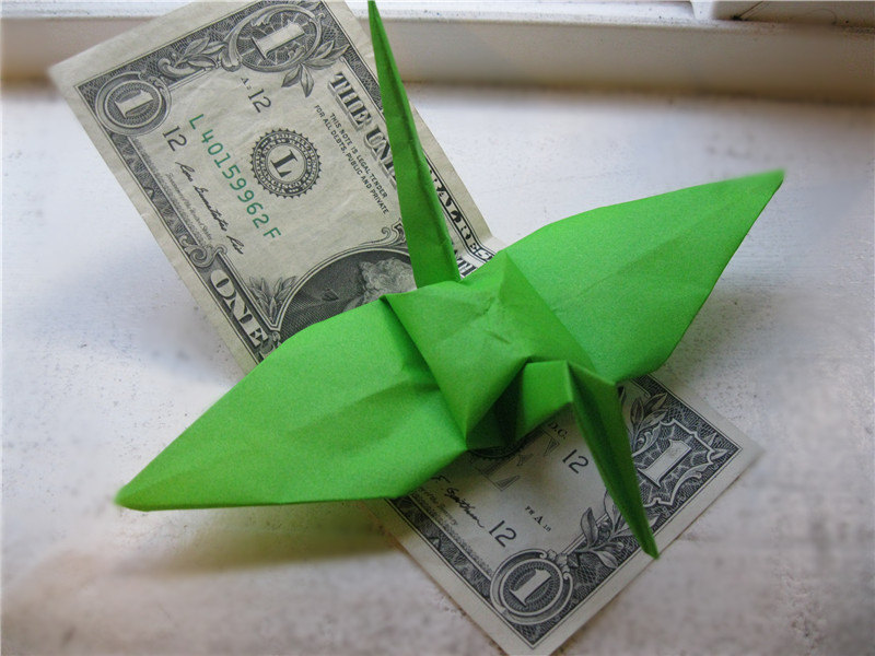100 6" Lime Green origami paper cranes wedding party christmas tree ornament dec - £18.09 GBP