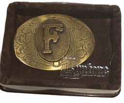 Two-Toned Initial Letter &quot;F&quot; Cowboy Rodeo Western Lyntone Metal Belt Buckle - £10.15 GBP