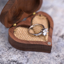 Solid wood jewelry box - jewelry ring storage box can be engraved with name - $30.10 CAD+
